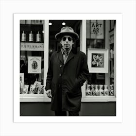 Default American Singer Bob Dylan Pictured Walking Past A Shop 2 Art Print