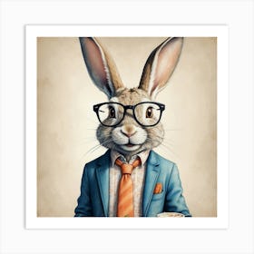 Rabbit In A Suit 29 Art Print