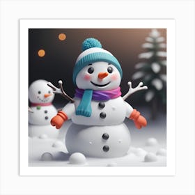 Snowman 1 Art Print