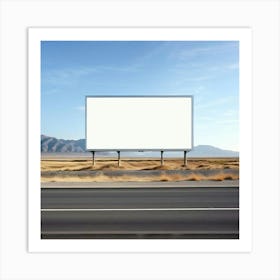 Mock Up Blank Billboard Roadside Advertising Large Outdoor Customizable Template Unprinted (9) Art Print