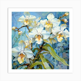 White Orchids Art Print