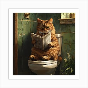 Reading Cat Art Print