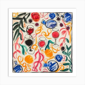 Wine Lunch Matisse Style 2 Art Print