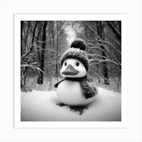 Duck In The Snow Art Print