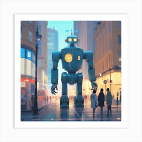 Robot In The City 62 Art Print