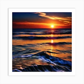 Sunset Over The Ocean 113 Art Print