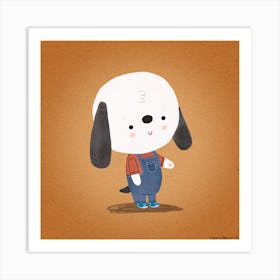 Ted The Dog Square Art Print
