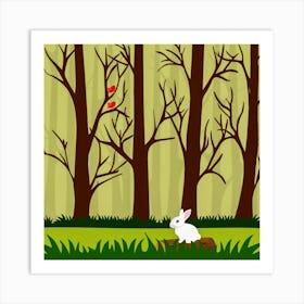 Rabbit In The Woods Art Print