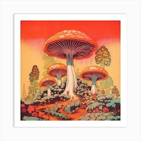 Psychedellic Mushroom Square 2 Art Print