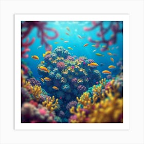 Coral Reef Background Art Print