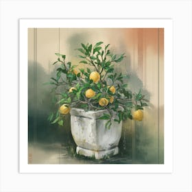 Lemons In A Pot Art Print