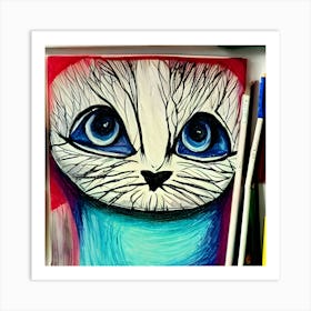 An acrylic kitty;) Art Print