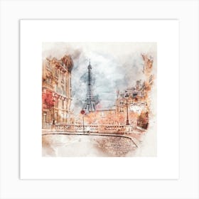 Paris Watercolor Painting.art. Art Print