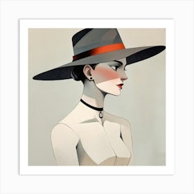 Woman in a Hat 12 Art Print