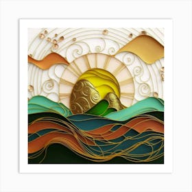 Sunset On The Sea Art Print