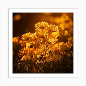 Firefly Golden Hour Floral Glow Flowers In A Warm, Golden Light, Similar To 6 But Perhaps With A D (5) Art Print