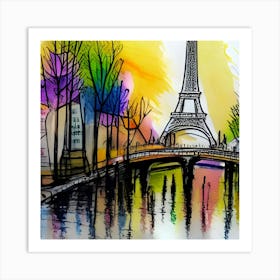 Paris Skyline Art Print