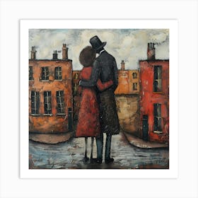 Embrace in the Old Town Art Print