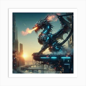 Futuristic Dragon 2 Art Print