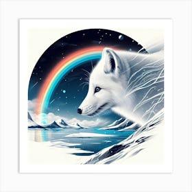 Rainbow Fox Art Print