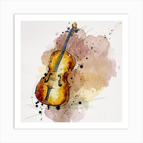 Watercolor Cello Art Print