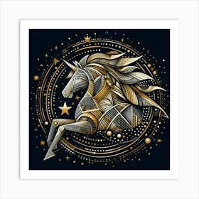 Unicorn Astrology Art Print