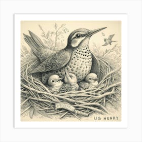 bird Family Art Print