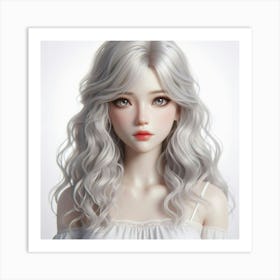 Sexy Girl With Long Hair Art Print