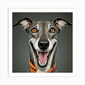 Greyhound Dog Portrait 1 Art Print