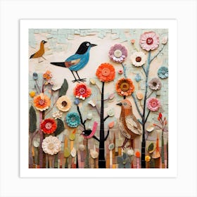 Bird In A Tree X5 With AccEffect Art Print