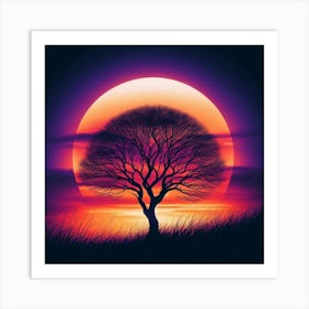 Sunset Tree 18 Art Print