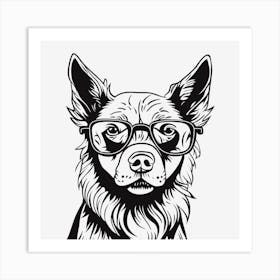 Dog with Glasses 2 Art Print