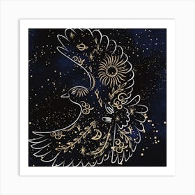 Galaxy Bird Art Print Art Print