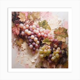 White and pink grapes 2 Art Print