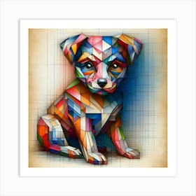 Polygonal Dog 3 Art Print