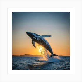 Humpback Whale Leaping Art Print