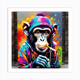 Chimpanzee Painting Art Print