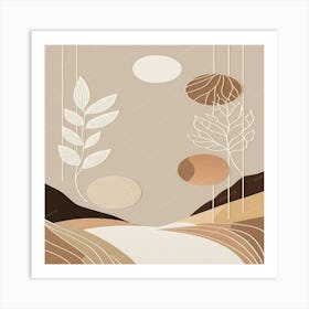 Abstract boho Landscape Art Print