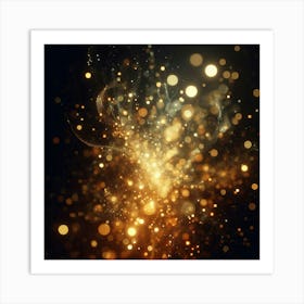 Abstract Golden Bokeh Art Print