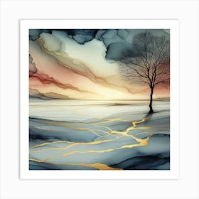 Tree In The Snow Art Print