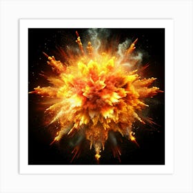 Colorful Explosion Of Powder Art Print