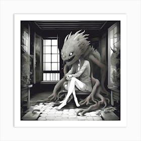 Monster In A Room Art Print