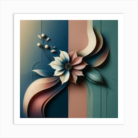 3d Flower Art Art Print