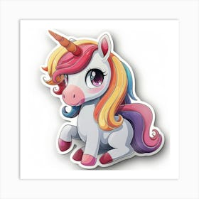 Cute Unicorn Sticker 3 Art Print