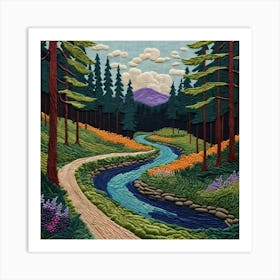 Stream In The Woods Art Print