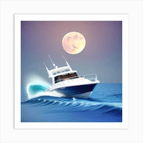 Boat In The Ocean 2 Art Print