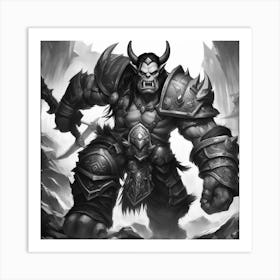 Many Warcraft Orc Fighting 0 Art Print