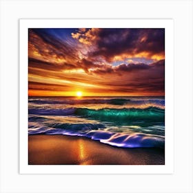 Sunset On The Beach 545 Art Print