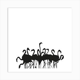 Flamboyance White Square Art Print