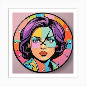 Triangle Geometric Clock Booble Marble Clock Frida Kahlo Clock Prismfold Clock Karma That Goes Around, Comes Around Circle Quote Clock Lucky Cat Clock (27) Art Print